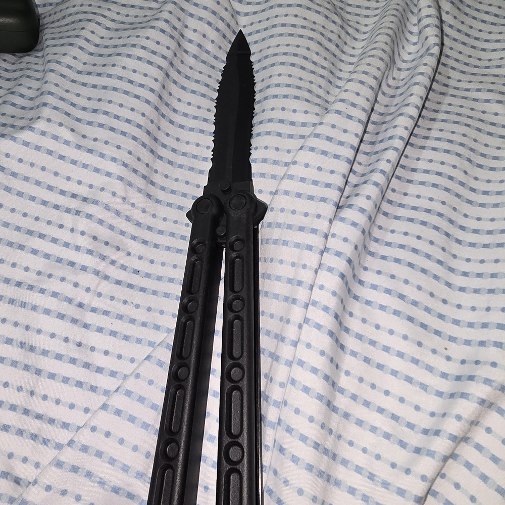 Black Butterfly Knife Hard Plastic